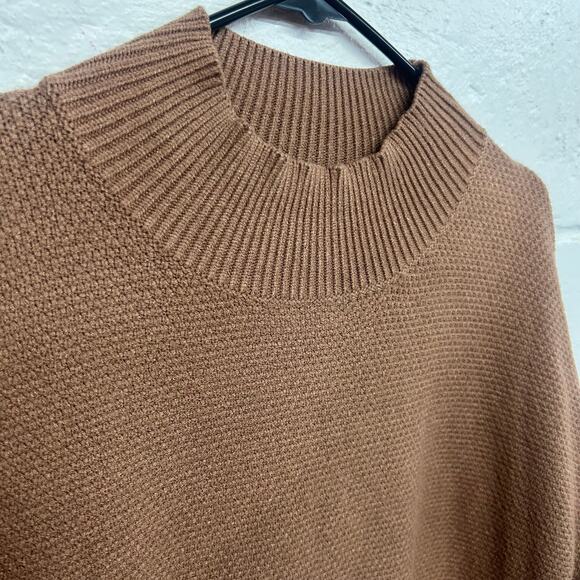 Minimalist‎ Brown Mock Neck Sweater Merokeety Medium Quiet Luxury - Picture 2 of 7